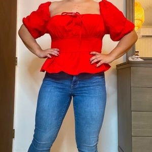 ✨cute red blouse